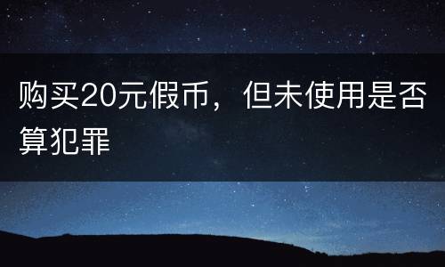 购买20元假币，但未使用是否算犯罪