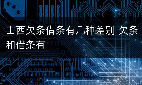 山西欠条借条有几种差别 欠条和借条有