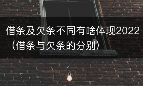 借条及欠条不同有啥体现2022（借条与欠条的分别）