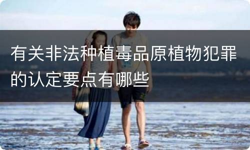 有关非法种植毒品原植物犯罪的认定要点有哪些