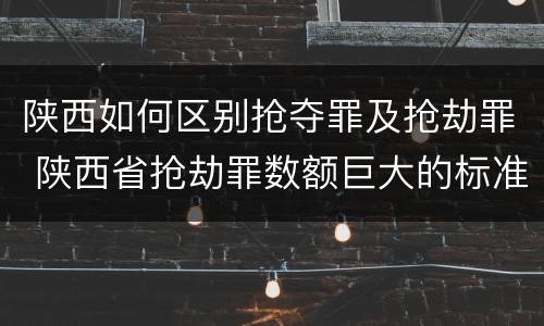 陕西如何区别抢夺罪及抢劫罪 陕西省抢劫罪数额巨大的标准