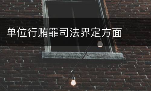 单位行贿罪司法界定方面