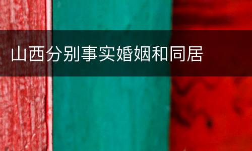 山西分别事实婚姻和同居
