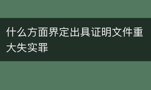 什么方面界定出具证明文件重大失实罪