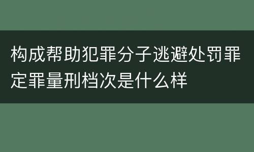构成帮助犯罪分子逃避处罚罪定罪量刑档次是什么样