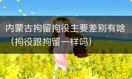 内蒙古拘留拘役主要差别有啥（拘役跟拘留一样吗）