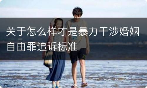 关于怎么样才是暴力干涉婚姻自由罪追诉标准