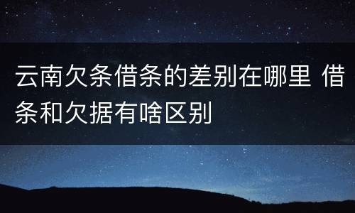 云南欠条借条的差别在哪里 借条和欠据有啥区别