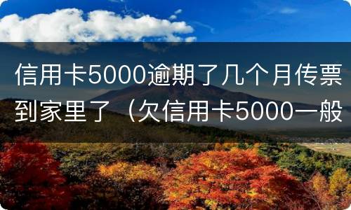 信用卡5000逾期了几个月传票到家里了（欠信用卡5000一般逾期多久会家访）