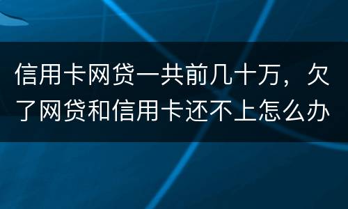 信用卡网贷一共前几十万，欠了网贷和信用卡还不上怎么办