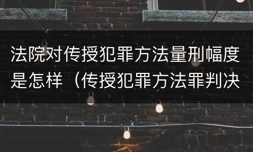 法院对传授犯罪方法量刑幅度是怎样（传授犯罪方法罪判决）