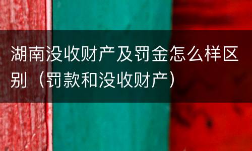 湖南没收财产及罚金怎么样区别（罚款和没收财产）