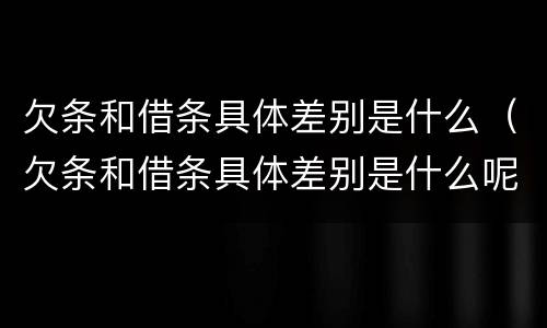 欠条和借条具体差别是什么（欠条和借条具体差别是什么呢）