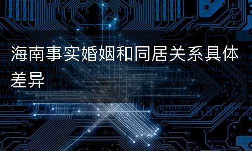 海南事实婚姻和同居关系具体差异