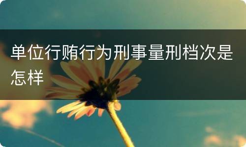 单位行贿行为刑事量刑档次是怎样