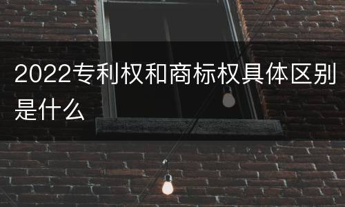 2022专利权和商标权具体区别是什么