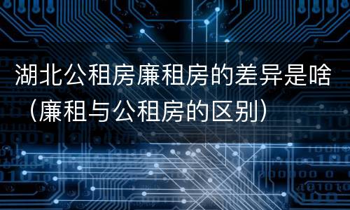 湖北公租房廉租房的差异是啥（廉租与公租房的区别）
