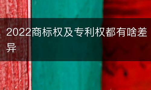 2022商标权及专利权都有啥差异