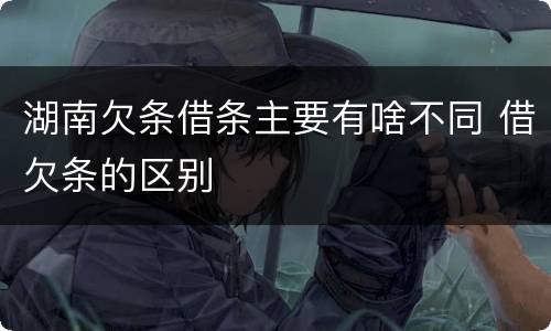 湖南欠条借条主要有啥不同 借欠条的区别
