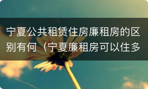 宁夏公共租赁住房廉租房的区别有何（宁夏廉租房可以住多久）