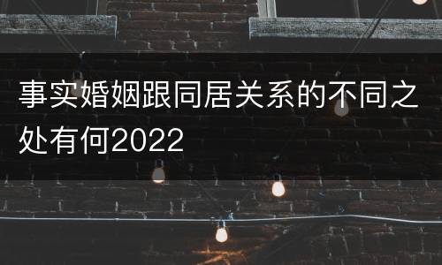 事实婚姻跟同居关系的不同之处有何2022