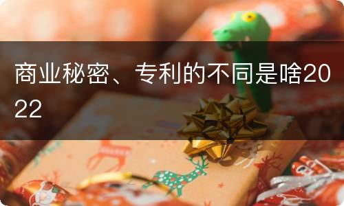 商业秘密、专利的不同是啥2022