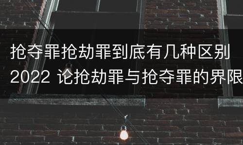 抢夺罪抢劫罪到底有几种区别2022 论抢劫罪与抢夺罪的界限
