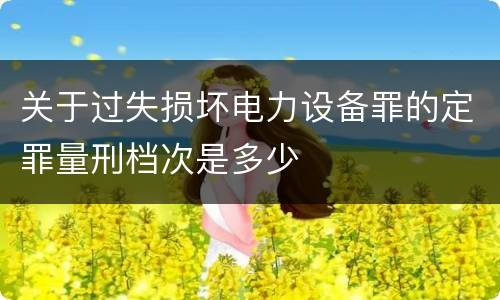 关于过失损坏电力设备罪的定罪量刑档次是多少