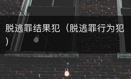脱逃罪结果犯（脱逃罪行为犯）