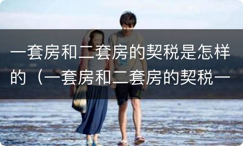 一套房和二套房的契税是怎样的（一套房和二套房的契税一样吗）