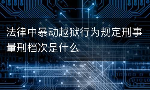 法律中暴动越狱行为规定刑事量刑档次是什么
