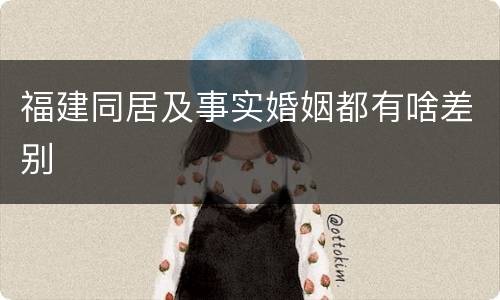 福建同居及事实婚姻都有啥差别