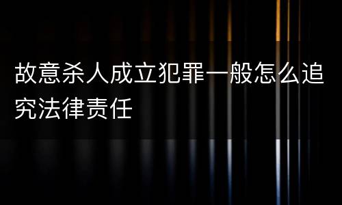 故意杀人成立犯罪一般怎么追究法律责任