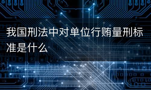 我国刑法中对单位行贿量刑标准是什么