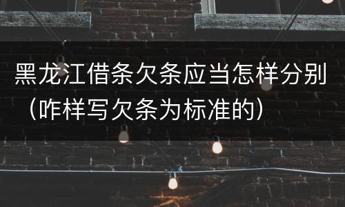 黑龙江借条欠条应当怎样分别（咋样写欠条为标准的）