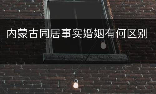 内蒙古同居事实婚姻有何区别