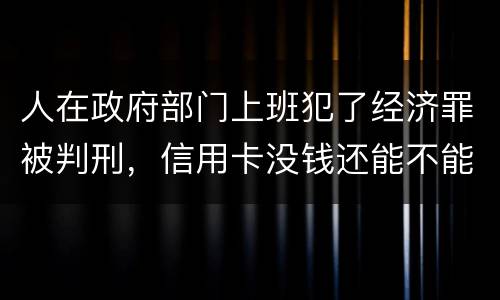 人在政府部门上班犯了经济罪被判刑，信用卡没钱还能不能向银行申请延缓还款期限