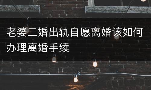 老婆二婚出轨自愿离婚该如何办理离婚手续