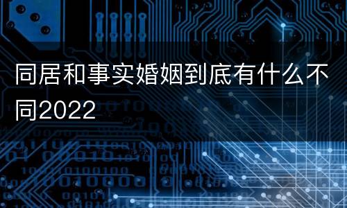 同居和事实婚姻到底有什么不同2022