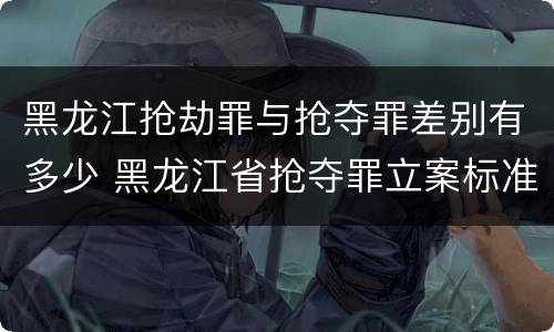 黑龙江抢劫罪与抢夺罪差别有多少 黑龙江省抢夺罪立案标准