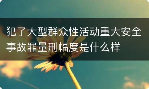 犯了大型群众性活动重大安全事故罪量刑幅度是什么样