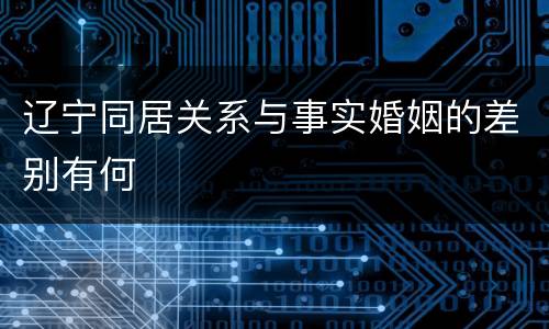辽宁同居关系与事实婚姻的差别有何