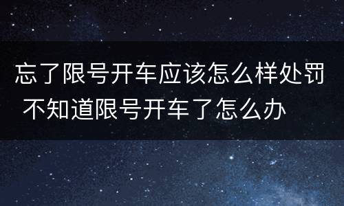 忘了限号开车应该怎么样处罚 不知道限号开车了怎么办