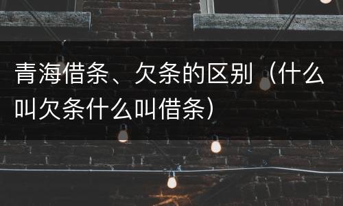 青海借条、欠条的区别（什么叫欠条什么叫借条）