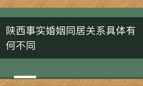 陕西事实婚姻同居关系具体有何不同