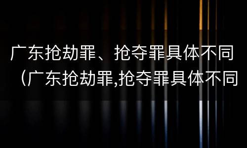 广东抢劫罪、抢夺罪具体不同（广东抢劫罪,抢夺罪具体不同判决）