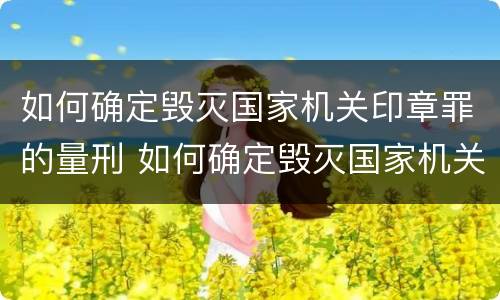 如何确定毁灭国家机关印章罪的量刑 如何确定毁灭国家机关印章罪的量刑情况