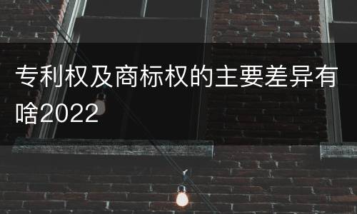 专利权及商标权的主要差异有啥2022