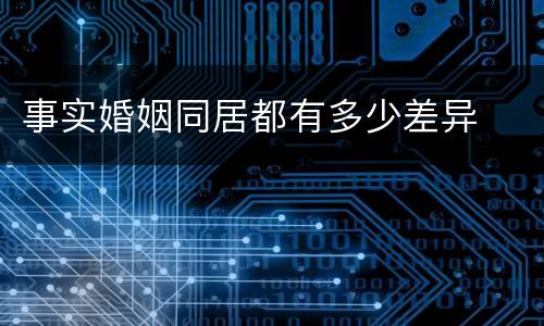 事实婚姻同居都有多少差异