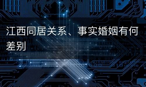 江西同居关系、事实婚姻有何差别